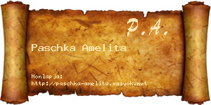 Paschka Amelita névjegykártya